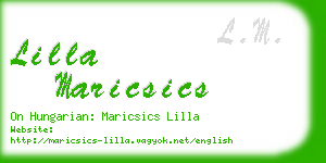 lilla maricsics business card